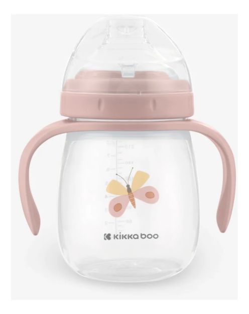 Imagen de Vasos Con Asa Y Boquilla Silicona 240ml Bebes 6 M+ Kikkaboo Rosa Pálido Hedge Hugs