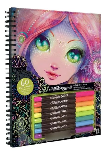 Imagen de Libro Colorear 60 Hojas Negras Nebulous Stars Manualidades Multicolor