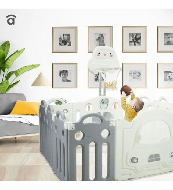 Imagen de Corral Montessori Parque Actividades Asalvo 160 X 120 X 62cm Blanco Gris Liso