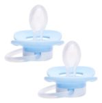 Imagen de Kit De 2 Chupetes Comfort Silicone Que Brillan En La Oscuridad, Blue Elephant Buba, De 0 A 6 Meses Blue Elefant 0-6 Meses
