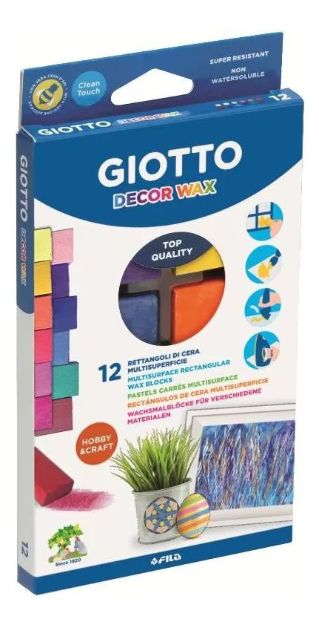 Imagen de Cera De Abeja Giotto 12 Rectángulos Multisuperficie