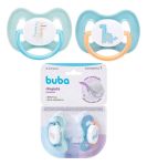 Imagen de Boquilla Cómoda De Silicona Para Chupetes Buba De 0 A 6 Meses, Tamaño 1, Color Azul Dinosaurio Azul/verde 0-6 Meses