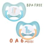 Imagen de Boquilla Cómoda De Silicona Para Chupetes Buba De 0 A 6 Meses, Tamaño 1, Color Azul Dinosaurio Azul/verde 0-6 Meses