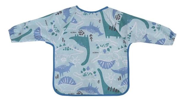 Imagen de Babero Mangas Largas Delantal Toalla Impermeable Lorelli Dinosaurios Azul 6 Meses En Adelante