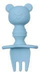 Imagen de Set Cubiertos Silicona Primeras Comidas Bebes 6m+ Buba Azul Claro Osito