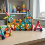 Imagen de Bloques Magneticos Para Armar Barra Construccion Magnetic Sticks 64 Piezas Juego Imantado Niños Niñas Hard Comex
