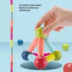 Imagen de Bloques Magneticos Para Armar Barra Construccion Magnetic Sticks 64 Piezas Juego Imantado Niños Niñas Hard Comex