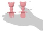 Imagen de Set Cubiertos Silicona Primeras Comidas Bebes 6m+ Buba Rosa Osito