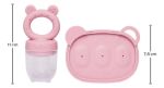 Imagen de Set Mordillo Alimentación Silicona Con Moldes Buba Bebes 6m+ Rosa Lisa