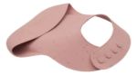 Imagen de Babero Kikkaboo Silicona Con Bolsillo Cierre Ajustable Liso Rosa 6 Meses En Adelante