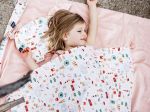 Imagen de Manta Rebozo Reversible Bebes La Millou 140x110cm Algodon French Riviera Coral Claro