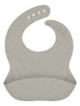 Imagen de Babero Kikkaboo Silicona Con Bolsillo Cierre Ajustable Liso Beige 6 Meses En Adelante