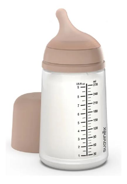 Imagen de Mamadera Biberon Anticólico Zero 270ml Tetina Flujo Medio Marrón