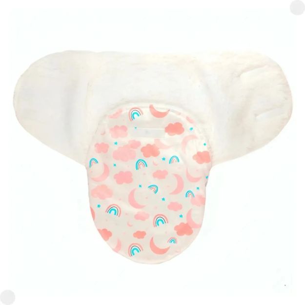 Imagen de Saco Sobre Dormir Super Suave Con Velcro Swaddle Buba Bebes Rosa Ambos Lados
