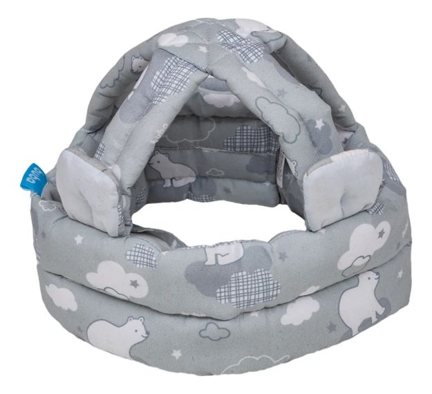 Imagen de Casco Protector De Cabeza Bebes De Tela Con Velcro Buba Gris Unisex