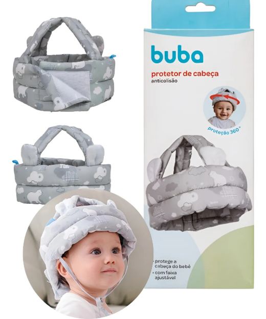 Imagen de Casco Protector De Cabeza Buba, Unisex, Gris, Anticolisión, Para Niños