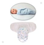 Imagen de Saco Sobre Dormir Super Suave Con Velcro Swaddle Buba Bebes Celeste Ambos Lados