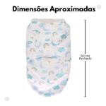 Imagen de Saco Sobre Dormir Super Suave Con Velcro Swaddle Buba Bebes Celeste Ambos Lados