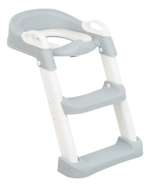 Imagen de Reductor De Inodoro Con Escalera Kikkaboo - Gris Gris Liso