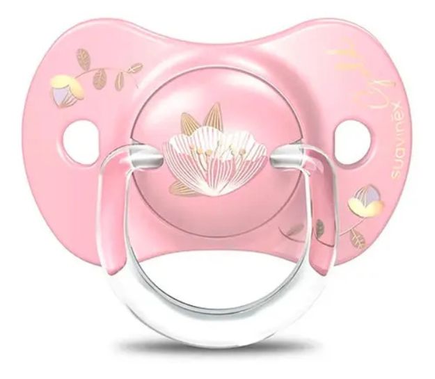 Imagen de Chupete 6-18 Meses Fisiológico Sx Pro Silicona Suavinex Gold Color Rosa Floreado