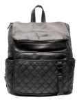 Imagen de Mochila Maternal Ecocuero Negra Little Company Con Cambiador Negro Relieve