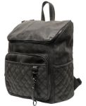 Imagen de Mochila Maternal Ecocuero Negra Little Company Con Cambiador Negro Relieve