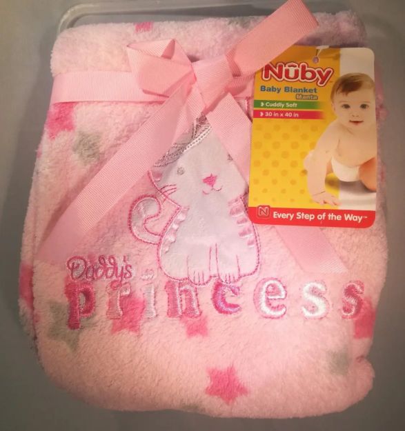 Imagen de Manta Microfibra Para Bebés Nuby Con Bordado Gatos  Rosa