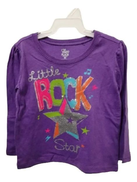 Imagen de Remera Mangas Largas Rock Púrpura Algodón Para Niñas Violeta 2t Liso
