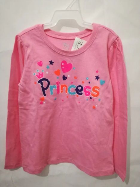 Imagen de Remera Mangas Largas Princess Algodón Para Nena De 4 Años Rosa Princesa 4t Liso