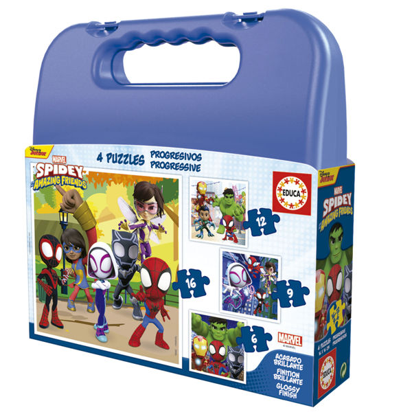 Imagen de Puzzle Valija Spidey 4 En 1 19580 Educa