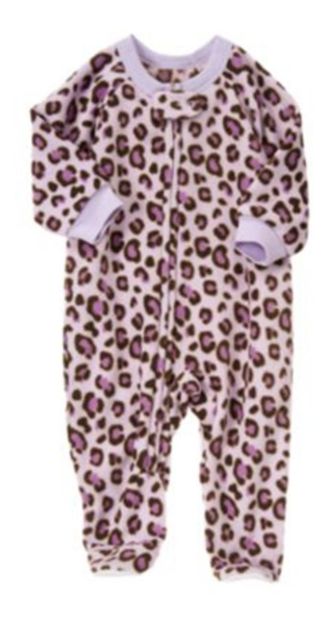 Imagen de Enterito Pijama Con Pie Crazy8 Microfibra Bebés Animal Print Rosa 1