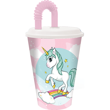 Imagen de Vaso con Sorbito Unicornios