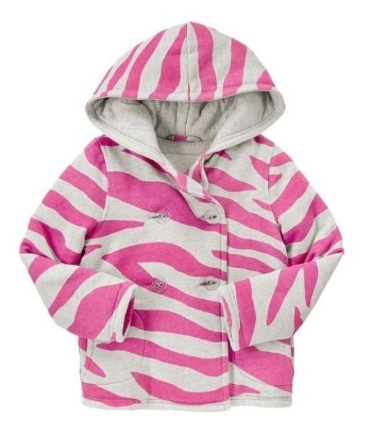 Imagen de Campera De Abrigo Con Capucha Crazy8  Zebra Rosa Nenas Rosa Pálido M Rayas