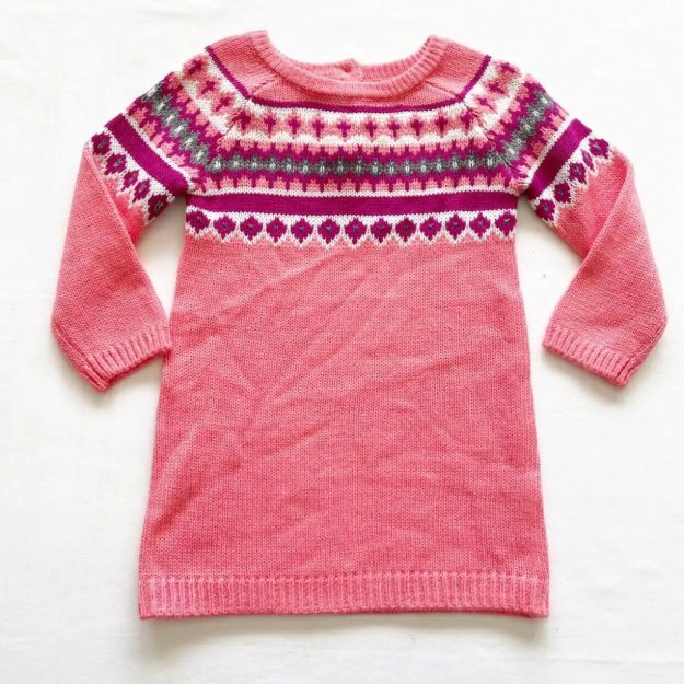 Imagen de Vestido Tejido Sweater Mangas Largas Crazy8 Algodón Niñas Salmón-fucsia 4t