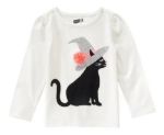 Imagen de Remera Mangas Largas Crazy8 Blanca Haloween Nena Algodon Beige Gato 18-24m Liso
