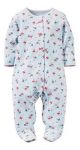 Imagen de Enterito Pijama Con Pie Celeste Floral Nena Bebés Algodon Celeste 9 Meses