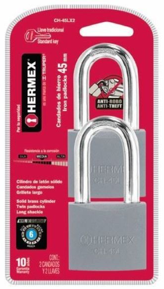 Imagen de Candado Hierro 38mm x2 c/llave igual ch38Lx2 hermex
