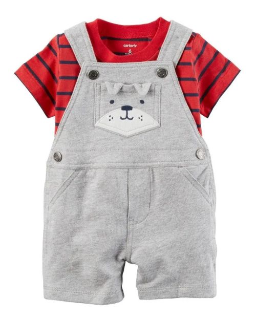 Imagen de Conjunto Carter Enterito Con Peto Y Remera Roja Varon Rojo 18 Meses