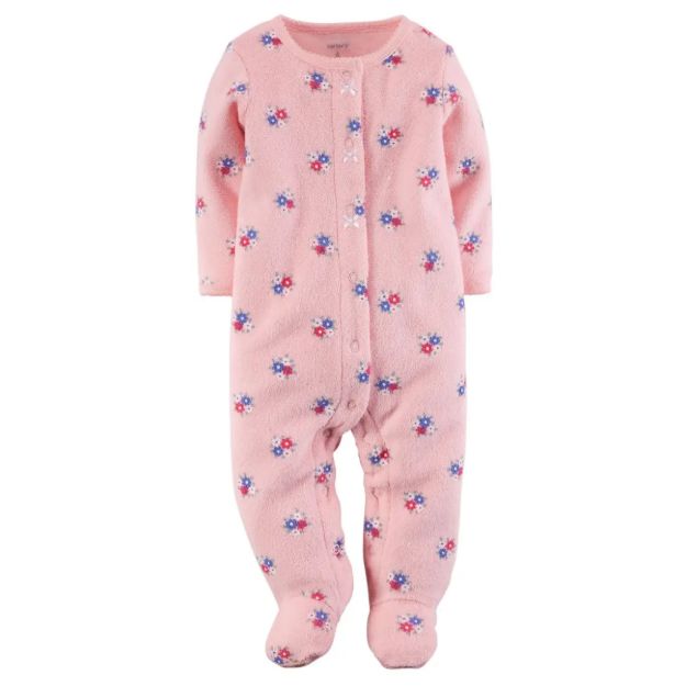 Imagen de Enterito Pijama Carter´s Con Pie Rosa Floral  9 Meses Plush Rosa 9 Meses