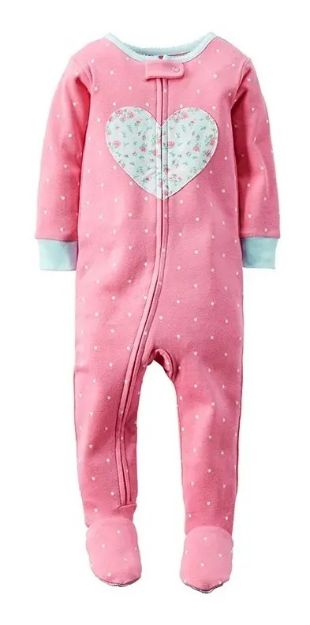 Imagen de Enterito Pijama Carter´s Con Pie Rosa Corazón Nena Rosa 24 Meses