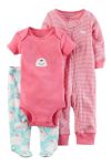 Imagen de Conjunto 3 Piezas Carter Body, Calza, Enterito Rosa Nena Rosa 9 Meses