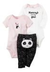 Imagen de Set X 3 Bodies Mangas Largas, Mangas Cortas Calza Osito Nena Rosa 6 Meses