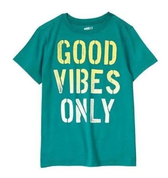 Imagen de Remera Mangas Cortas Crazy8 Niños Algodón Verde Verano Azul Petróleo Letras Xs Liso