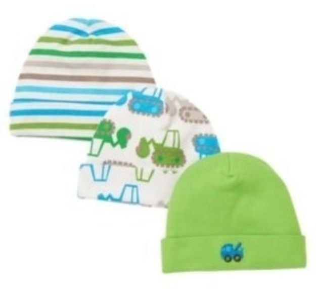 Imagen de Gorros Para Recién Nacido Crazy8 Set De 3 Piezas Verde 0-6