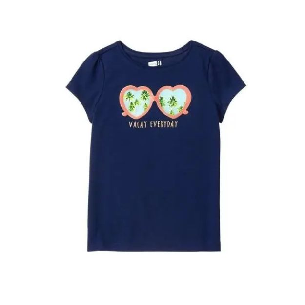 Imagen de Remera Vacaciones Azul Mangas Cortas Crazy8 Niñas Algodón Azul Oscuro Lentes Xs Liso