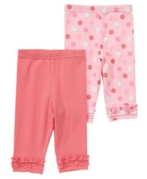 Imagen de Set De 2 Calzas Crazy8 Rosa Bolitas Para Bebés 12 A 18 Meses Rosa Bolitas/liso 12-18 Meses