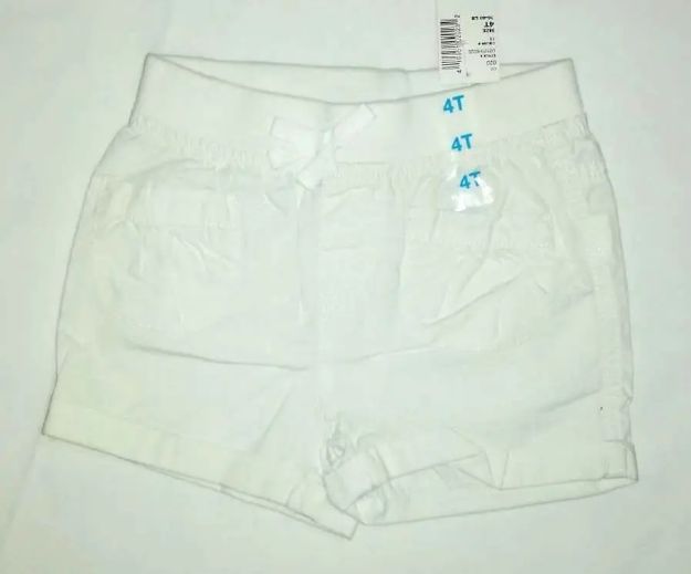 Imagen de Short Con Lacito Y Pretina Niñas The Children Place Algodón  Blanco 4t
