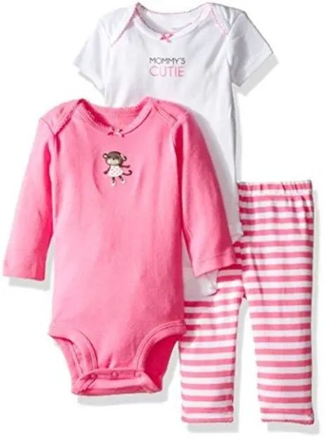 Imagen de Conjunto Carters 3 Piezas Rosa Monkey Pink Rosa Pálido