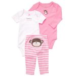 Imagen de Conjunto Carters 3 Piezas Rosa Monkey Pink Rosa Pálido