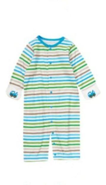 Imagen de Enterito Pijama Algodón M/l Con Puños Sin Pie Crazy8 Bebés  Verde 0-6 Meses
